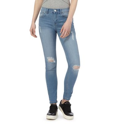 Blue mid wash 'Chloe' relaxed skinny jeans